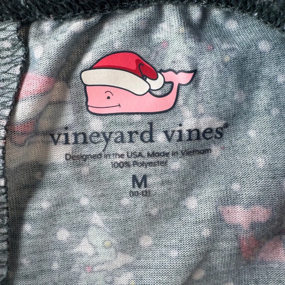 Vineyard Vines Boys Whale Santa Christmas Pajama Pants M 10-12 Holiday Palm Tree